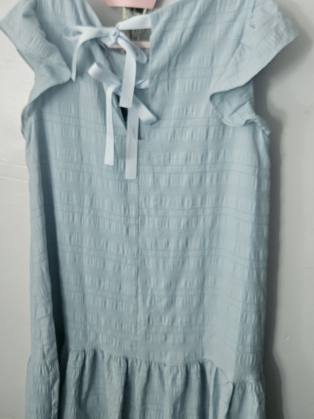 SENFURE Light Blue Tie-Front Dress - SIZE: M - Picture 6 of 9